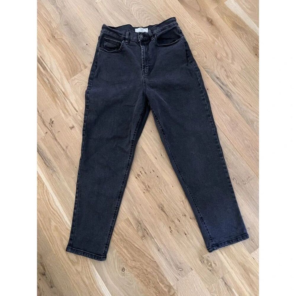 Ardene High Rise Black Wash Mom Jeans Size 5